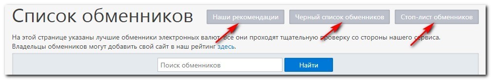 списки обменников Kurs.expert